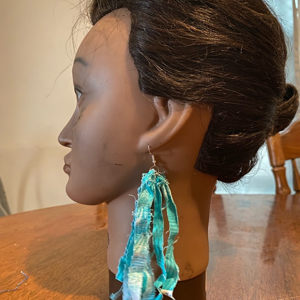 Blue Tapered Statement Earrings